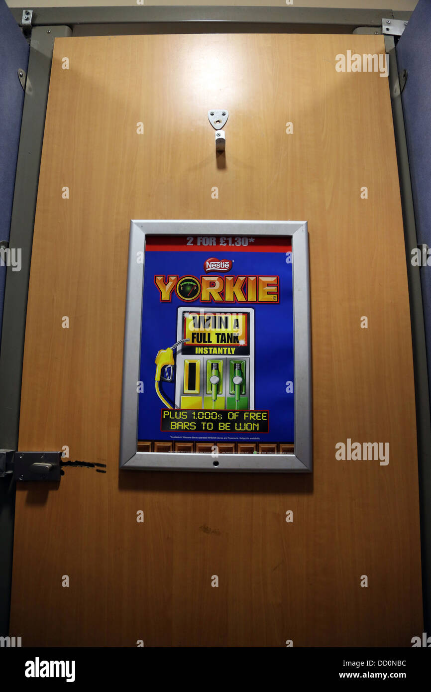 Advert On Public Toilet Door For Yorkie Competition England Stock Photo