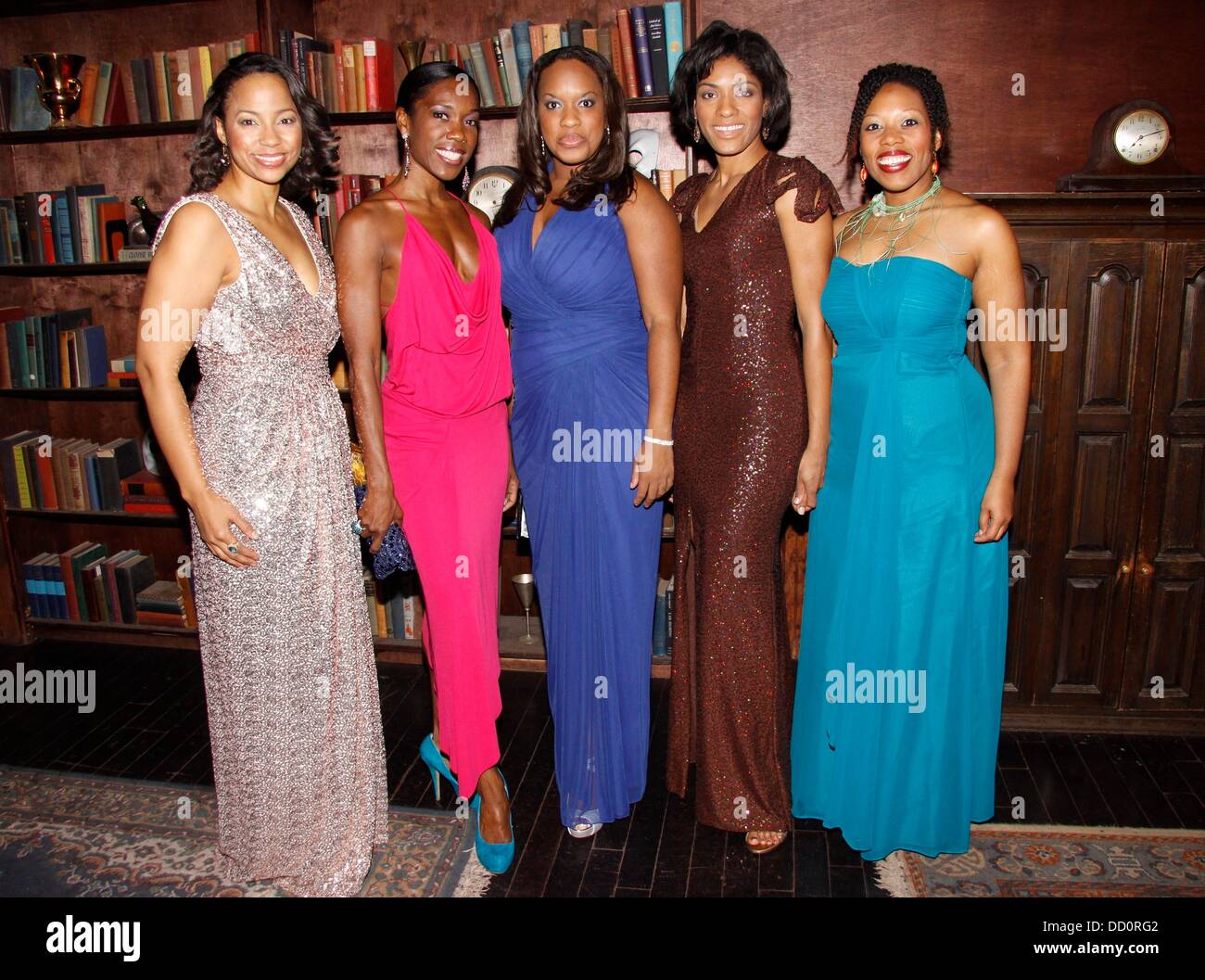 Heather Hill, Lisa Nicole Wilkerson, Allison Blackwell, Alicia Hall Moran and Andrea Jones-Sojola  Broadway opening night after party for 'The Gershwins' Porgy and Bess' held at the McKittrick hotel New York City, USA - 12.01.12 Stock Photo