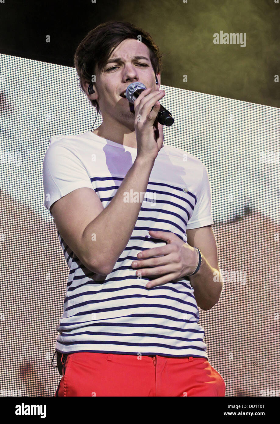 Mar. 06, 2012 - Durham, North Carolina; USA - Singer LOUIS TOMLINSON of the  band One Direction performs live as their 2012 tour makes a stop at the  Durham Performing Arts Center.