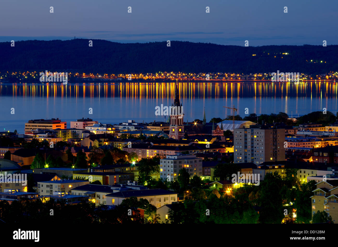 Jonkoping at night. Sweden Stock Photo