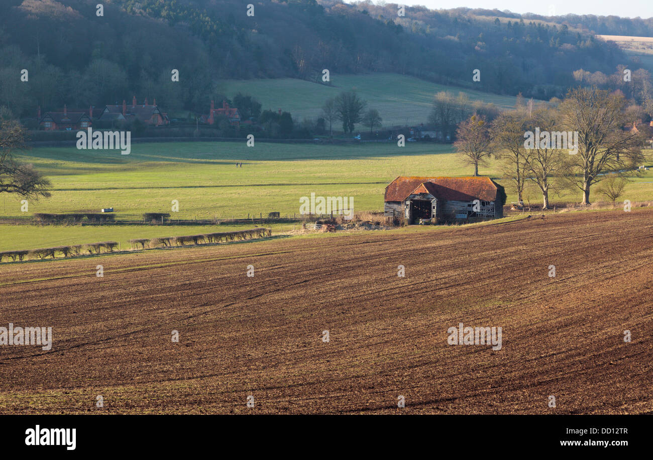 Old agricultural barn in the Hambleden Valley Buckinghamshire England UK Stock Photo