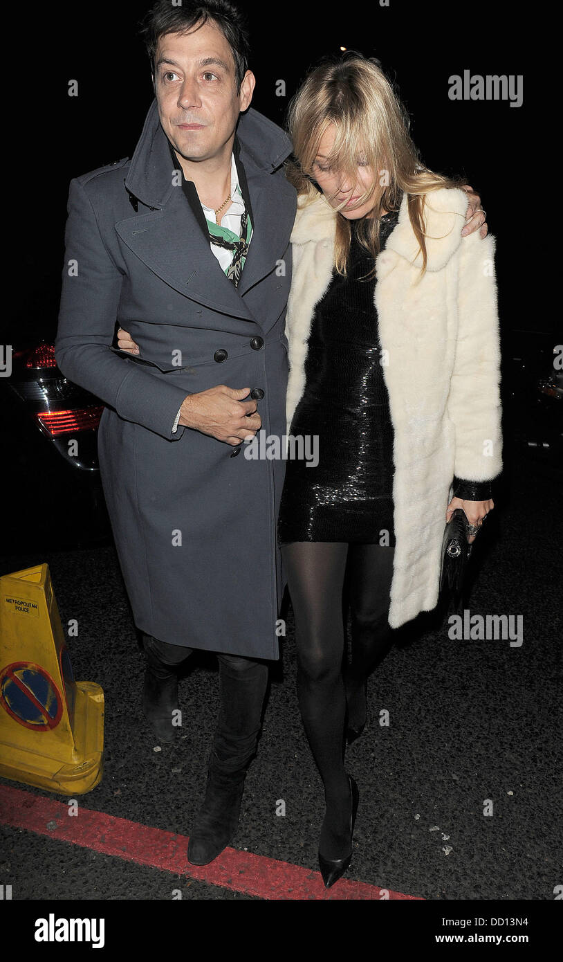 Kate Moss and her husband Jamie Hince celebrate her 38th birthday at China Tang restaurant. London, England - 16.01.12 Stock Photo