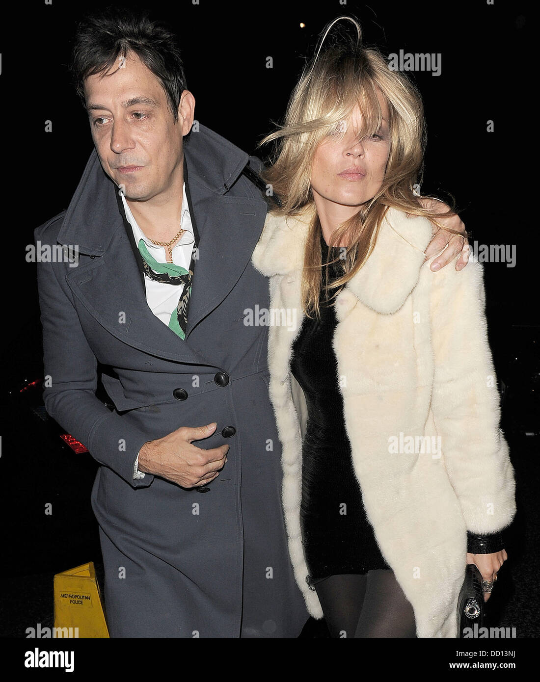 Kate Moss and her husband Jamie Hince celebrate her 38th birthday at China Tang restaurant. London, England - 16.01.12 Stock Photo