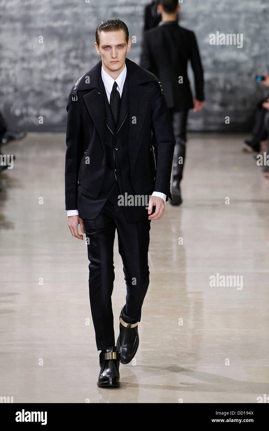Model Paris Fashion Week Menswear A/W 2013 - Yves Saint Laurent - Catwalk  Paris, France - 20.01.12 Stock Photo - Alamy