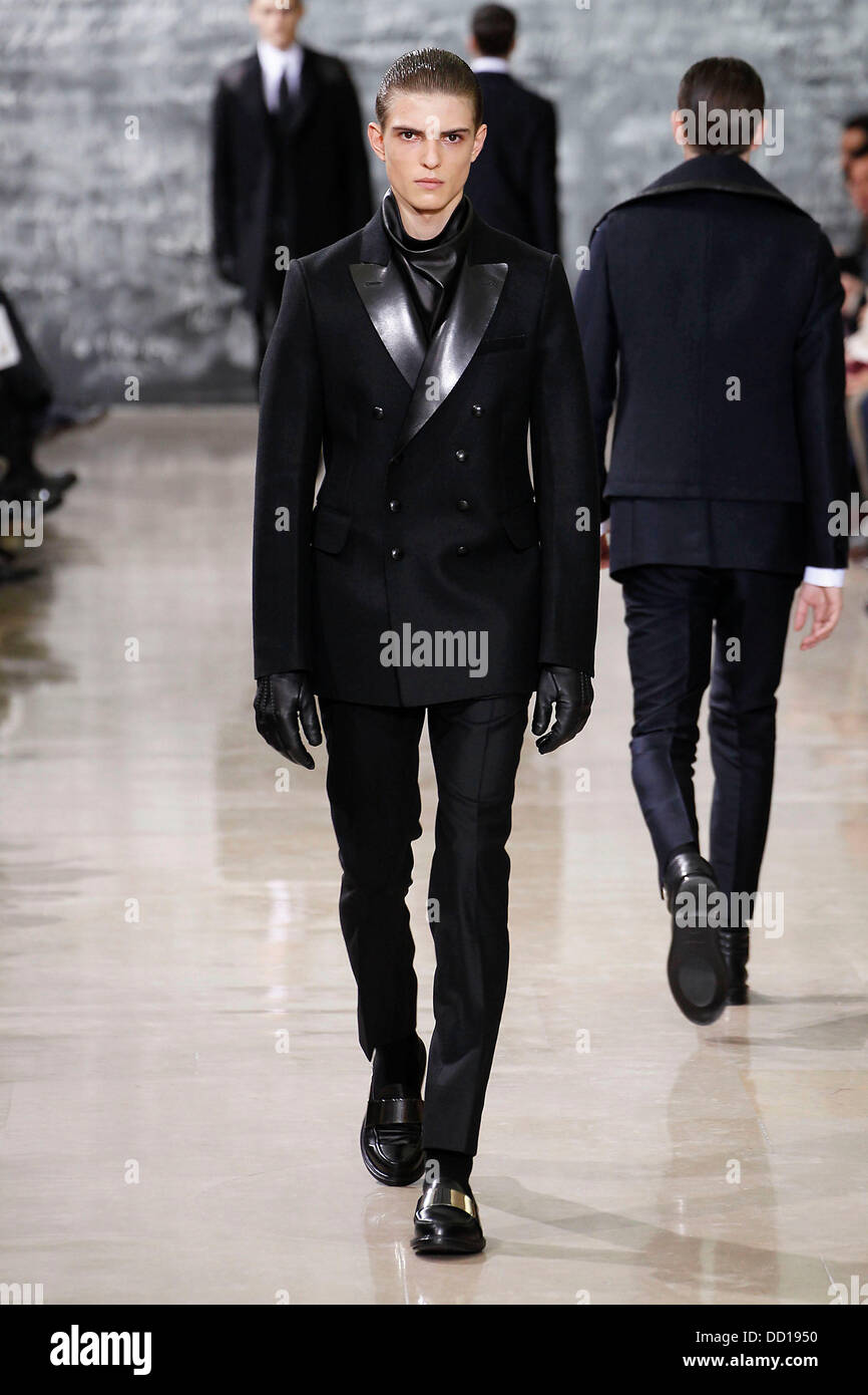 Model Paris Fashion Week Menswear A/W 2013 - Yves Saint Laurent - Catwalk  Paris, France - 20.01.12 Stock Photo - Alamy