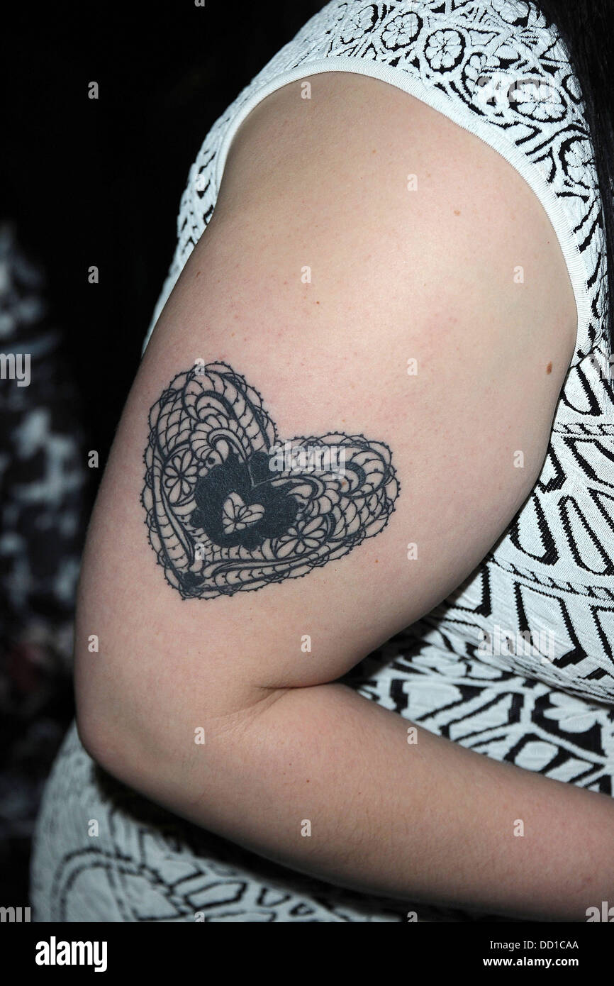 Beth Ditto heart tattoo on her arm at the Alexandre Vauthier Haute Couture  2012 fashion show during Paris fashion week Paris. France - 24.01.12 Stock  Photo - Alamy