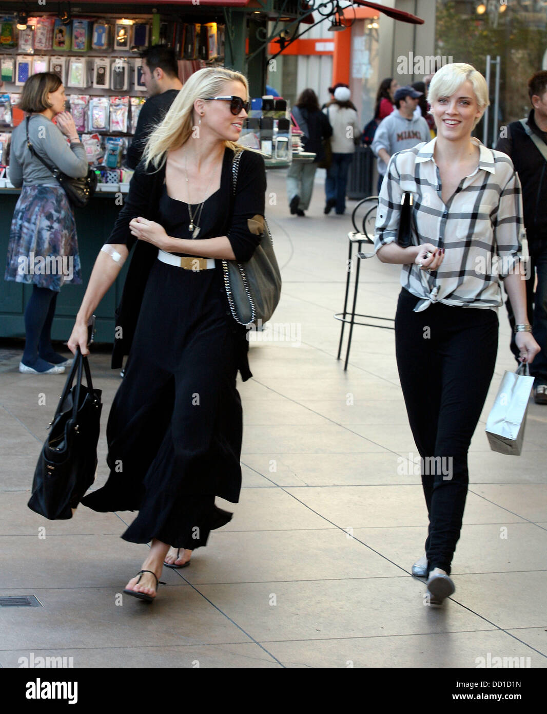 Amber Heard and her sister Whitney Heard are seen shopping together at The Grove in West