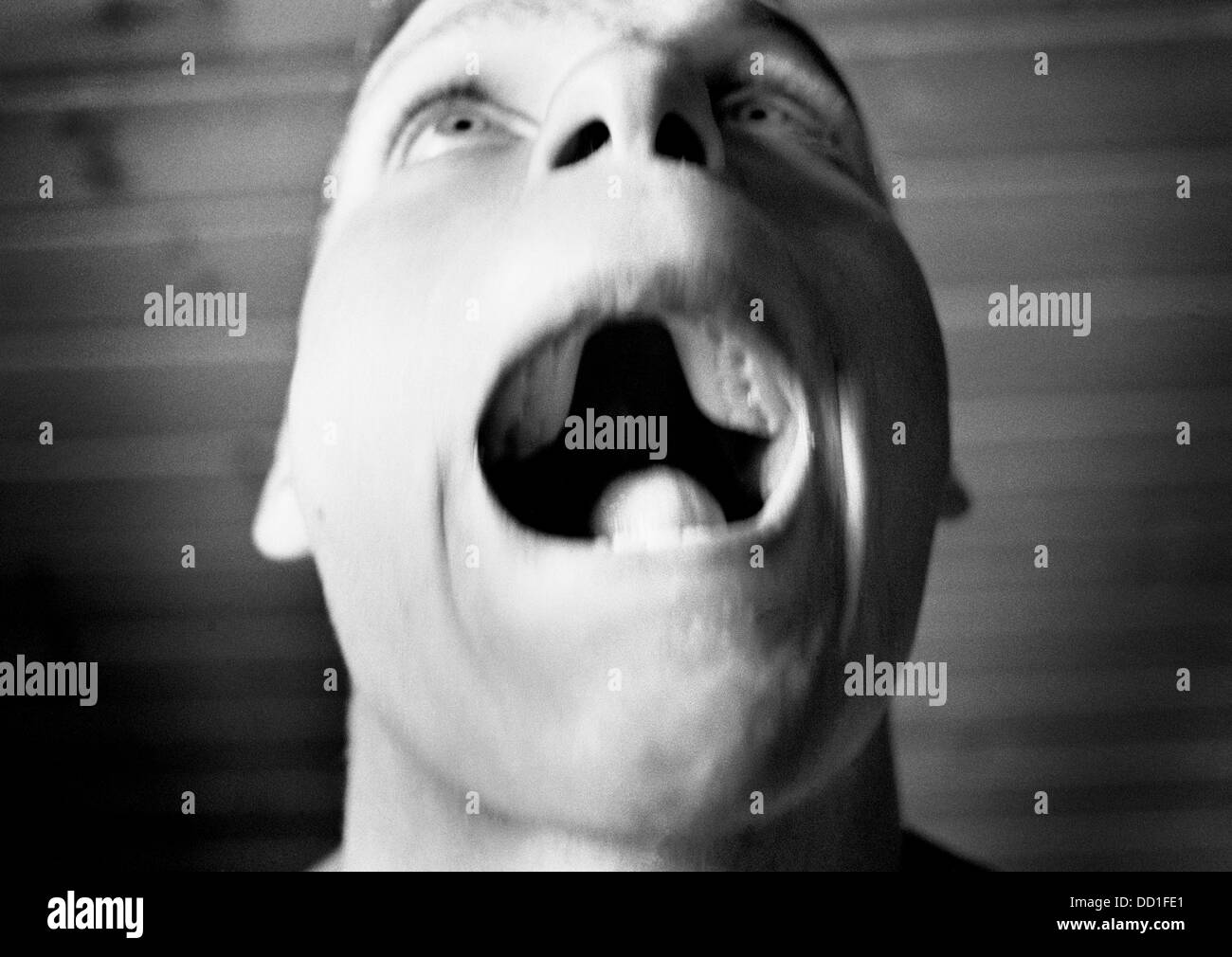 Scary screaming face Stock Photo - Alamy