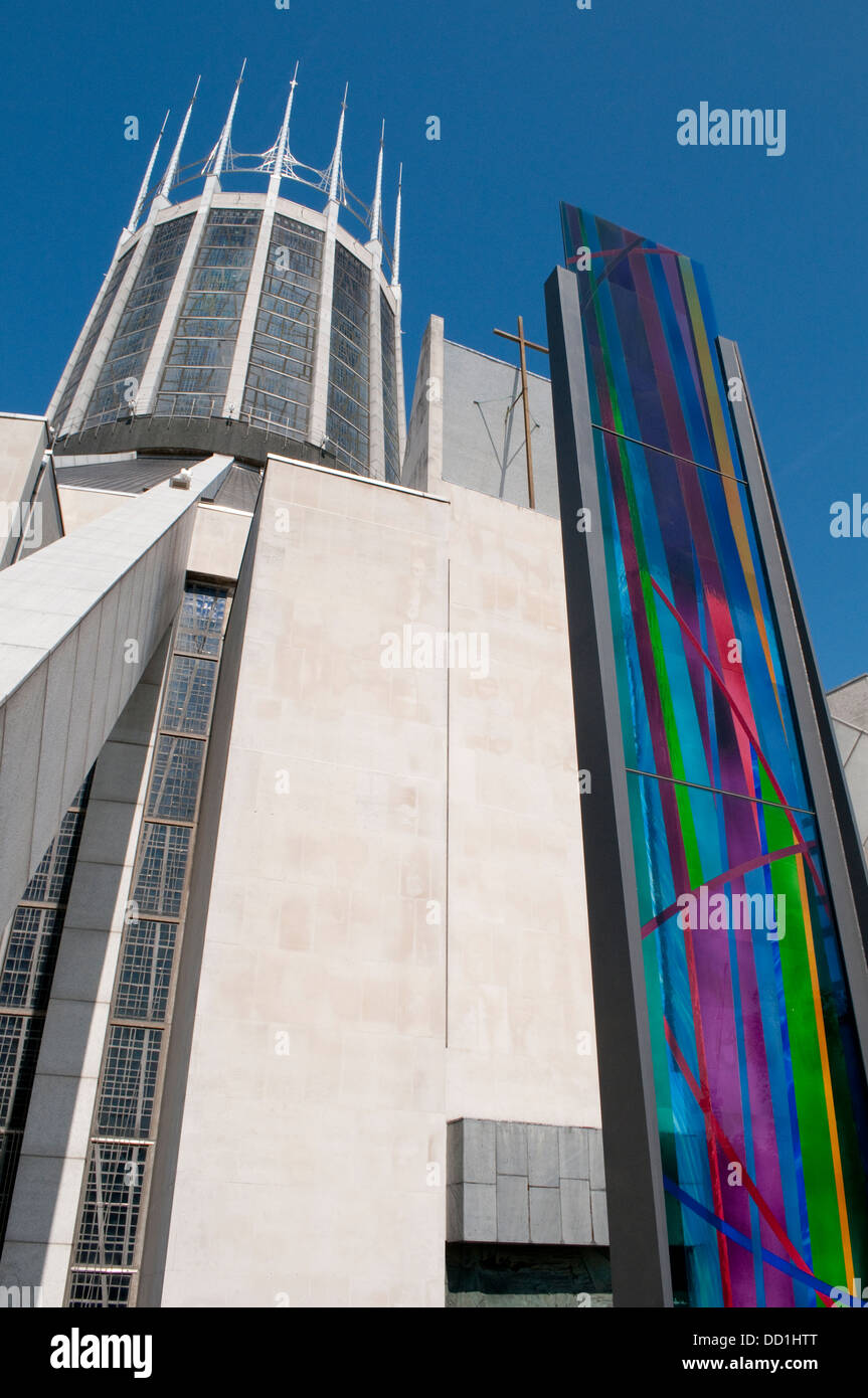Multicoloured glass stele, Stained glass panel, Liverpool Metropolitan