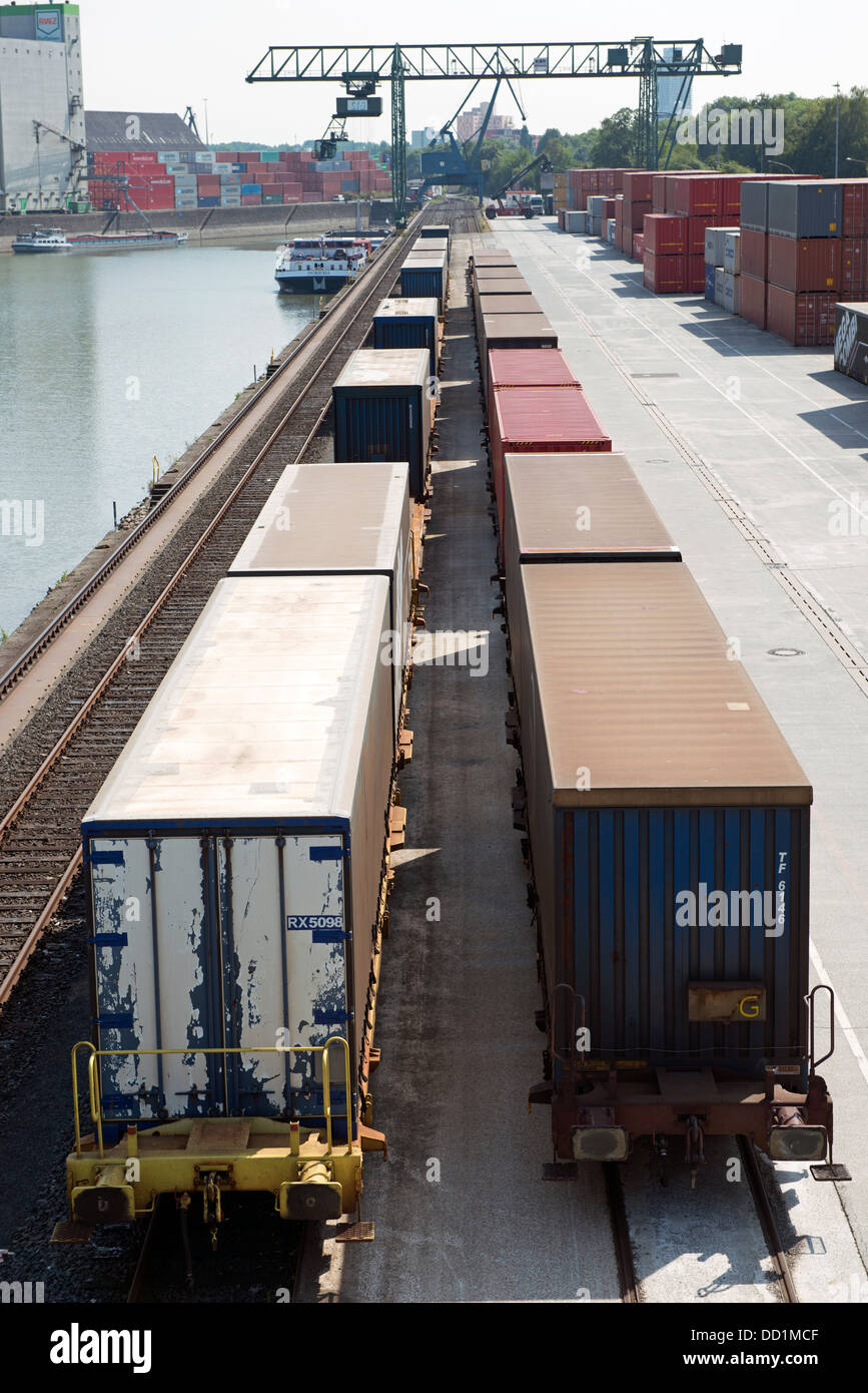 Container railhead Stock Photo