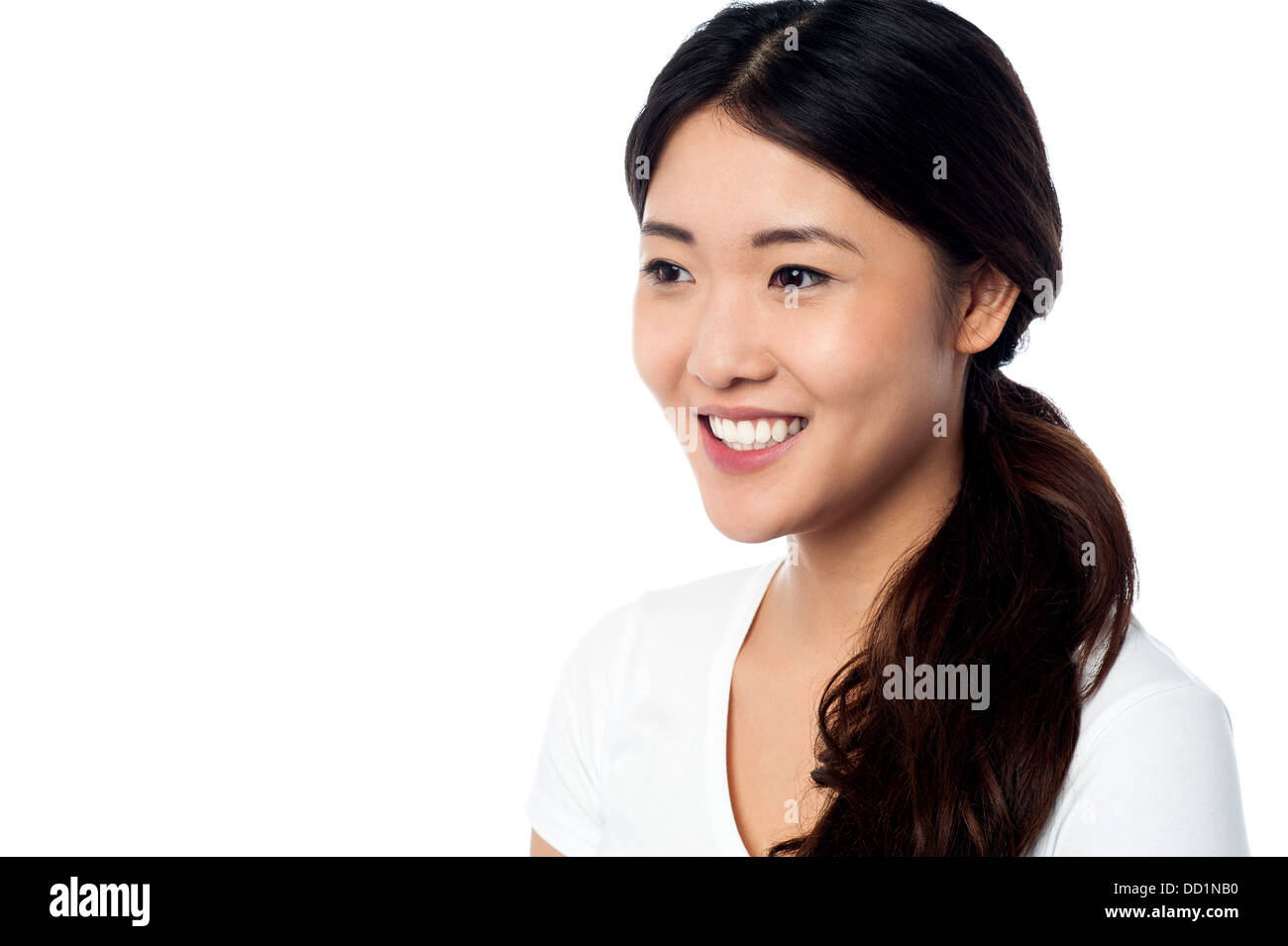 Beautiful chinese woman face smiling Cut Out Stock Images & Pictures ...