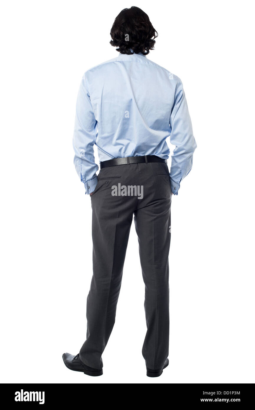 Rear view of a casual businessman, full length shot Stock Photo - Alamy