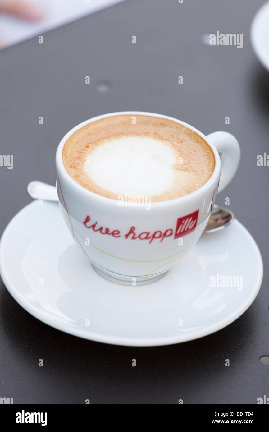 Italian cappucchino in a traditional cup Stock Photo