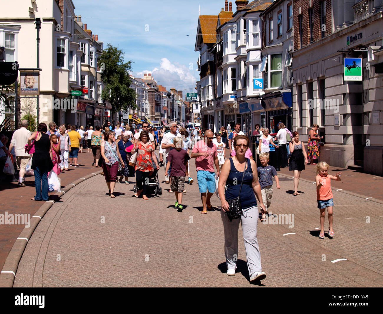 Weymouth town centre in August, 2013 Dorset, UK Stock Photo Alamy