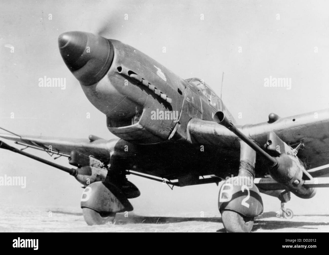 The image from the Nazi Propaganda! shows the dive bomber Junkers Ju 87 in action for the German Wehrmacht in May 1944. Fotoarchiv für Zeitgeschichte Stock Photo