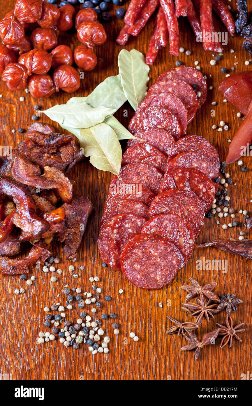 meat and sausages Stock Photo Alamy