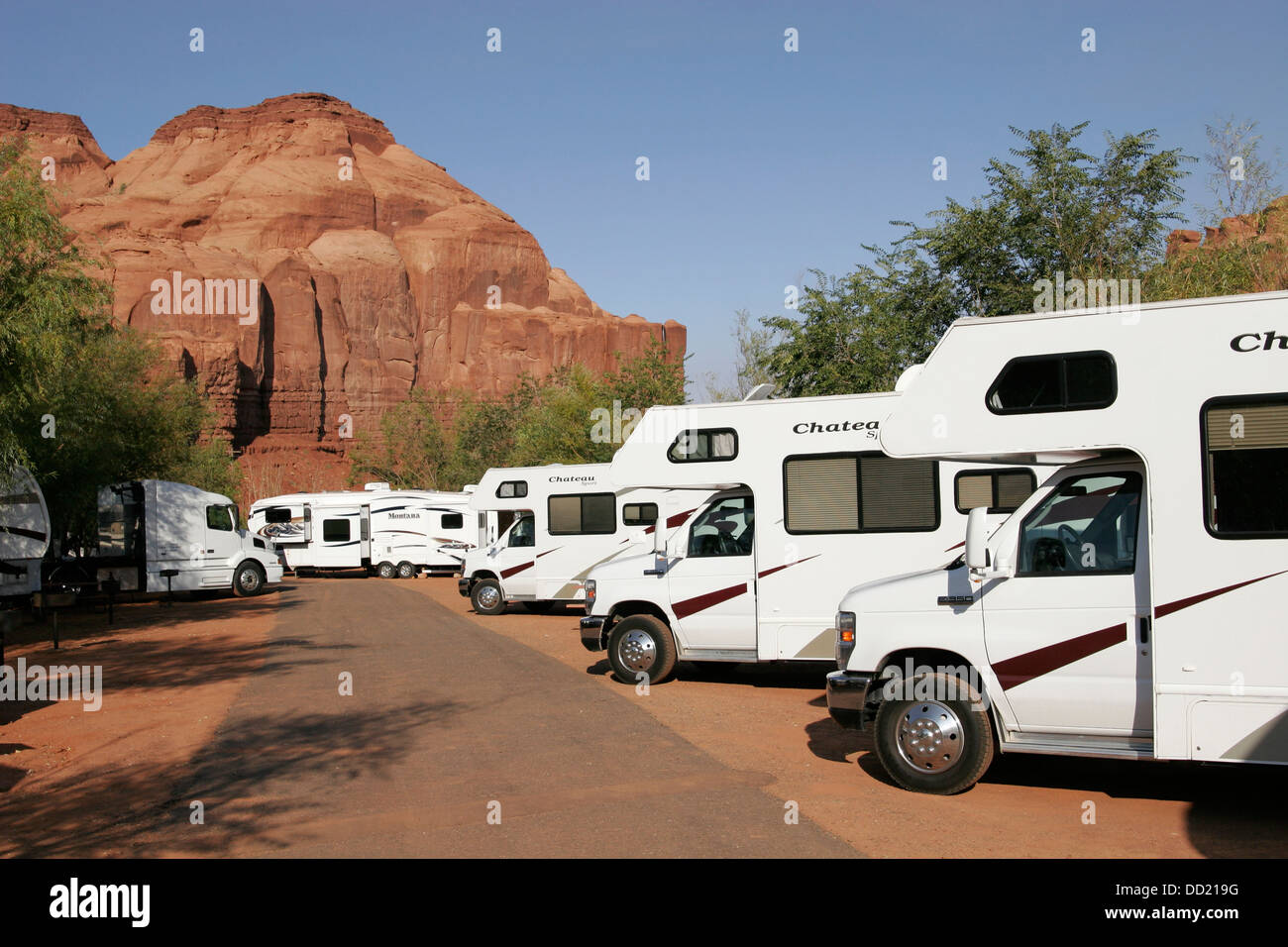 Trailers in the RV Park, Utah, USA Stock Photo Alamy
