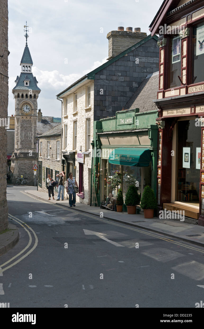 Town centre Hay-on-Wye, Powys, Wales, UK Stock Photo