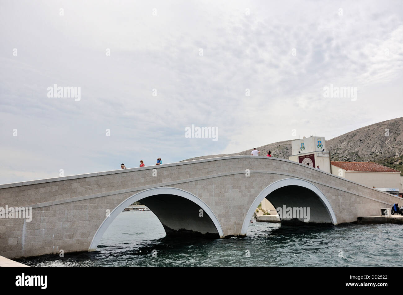 Pag Town Bridge, Island Pag, Croatia, Europe Stock Photo