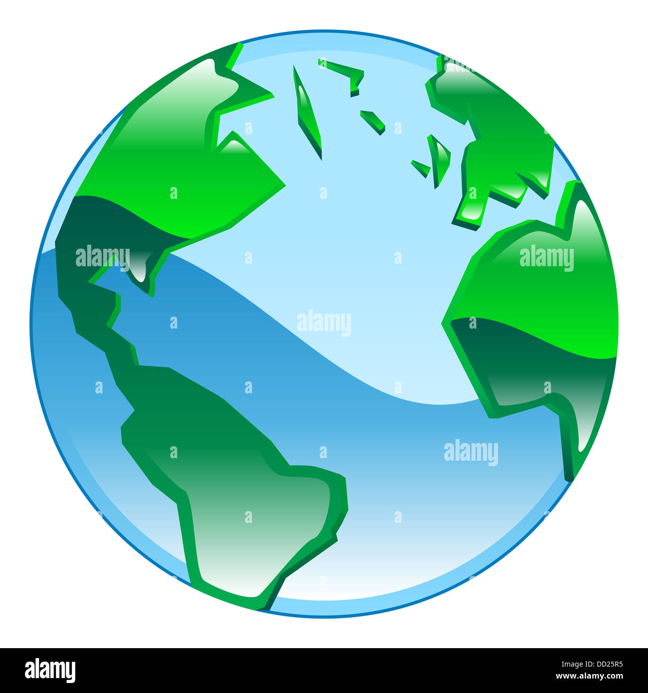 Shiny glossy globe icon clipart illustration Stock Photo