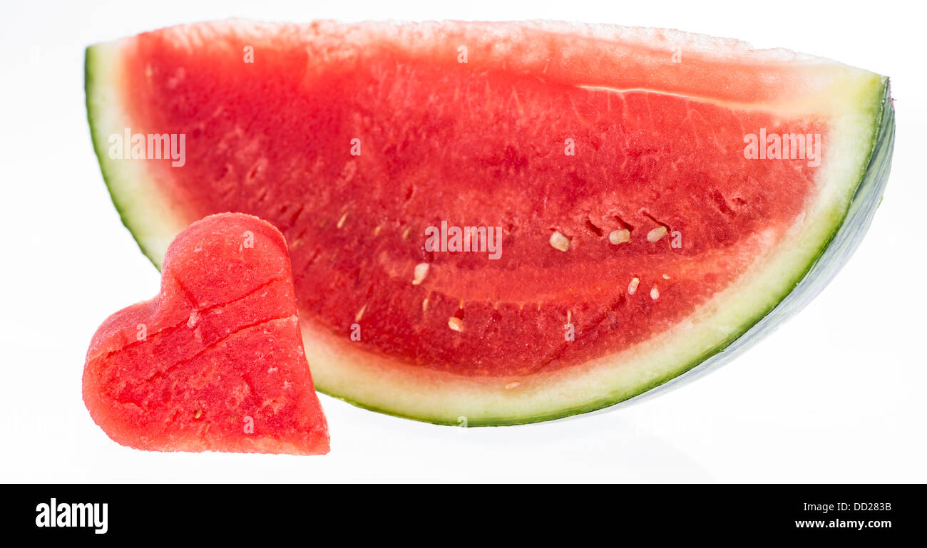 Fresh Watermelon Pieces isolated on white background Stock Photo - Alamy