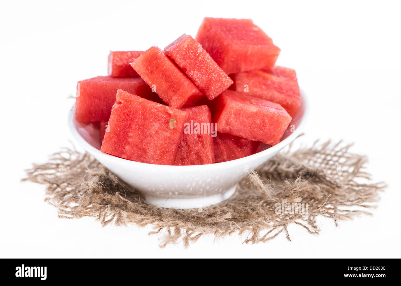 Fresh Watermelon Pieces isolated on white background Stock Photo - Alamy