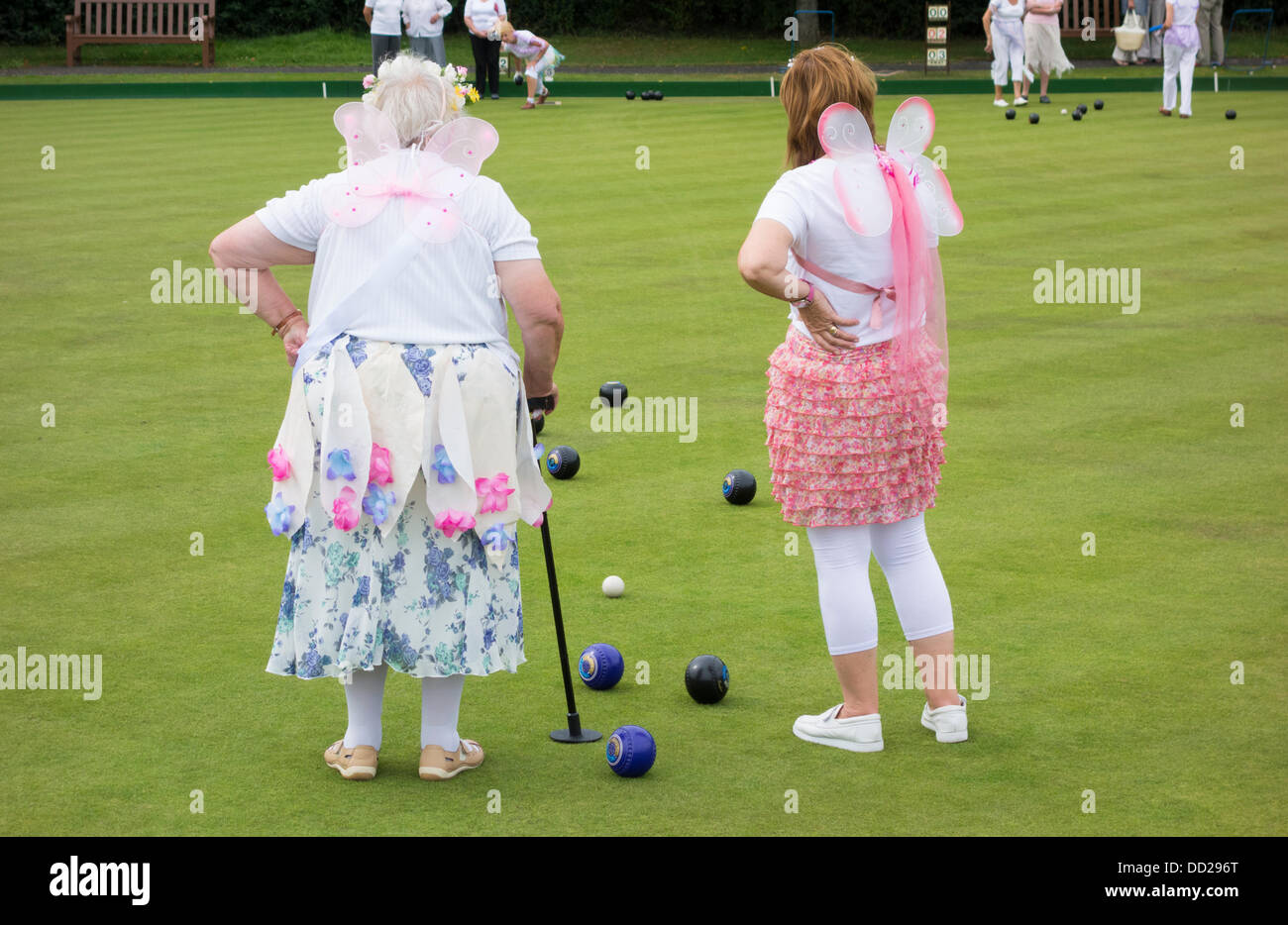 Women at Bowling club playing bowls dressed as Fairies on club fancy dress  day Stock Photo - Alamy