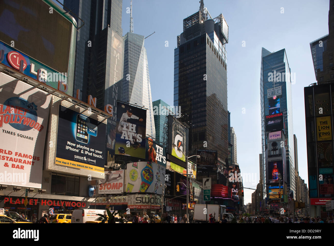 TALL BUILDINGS TIMES SQUARE MANHATTAN NEW YORK USA Stock Photo