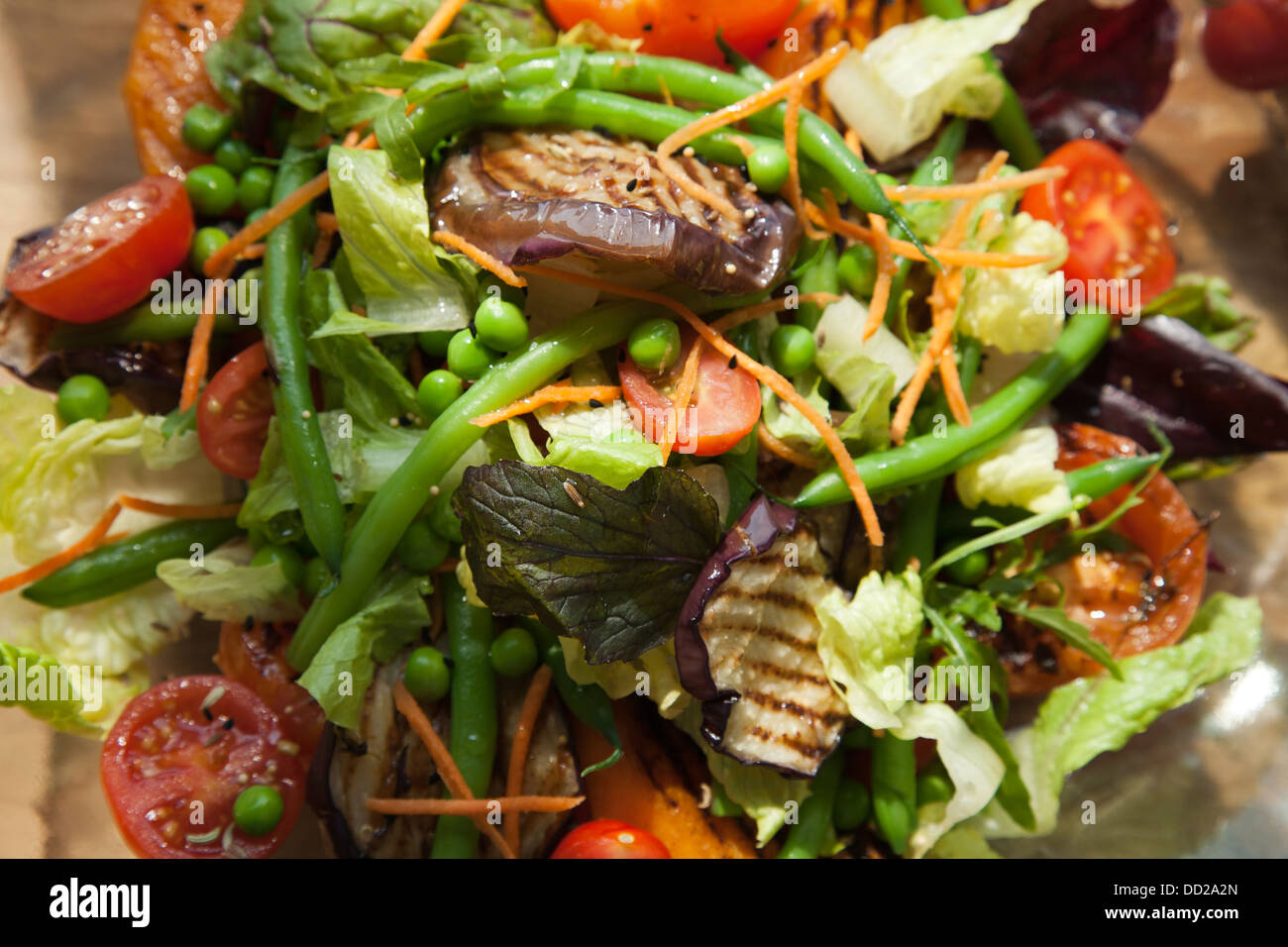 Bean pea and aubergine salad ( eggplant Stock Photo Alamy