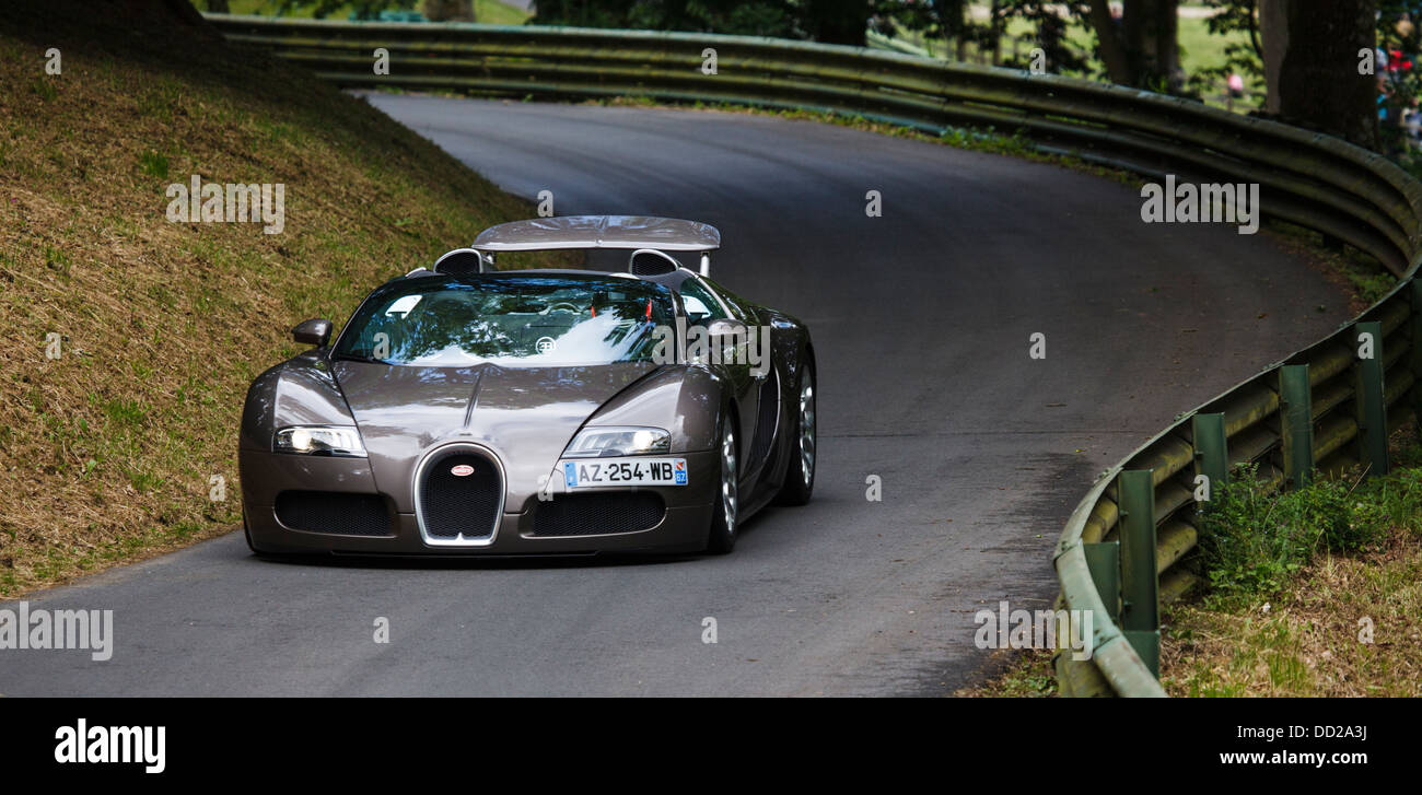 A Bugatti Veyron on the track at Prescott Hill, Gloucestershire, England Stock Photo