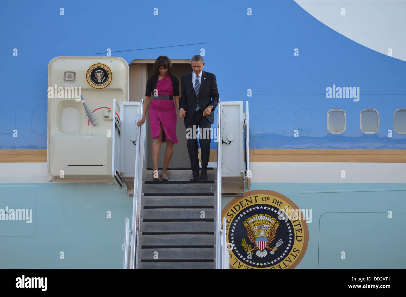 President Obama arrives at Dallas Love Field Airport Stock Photo