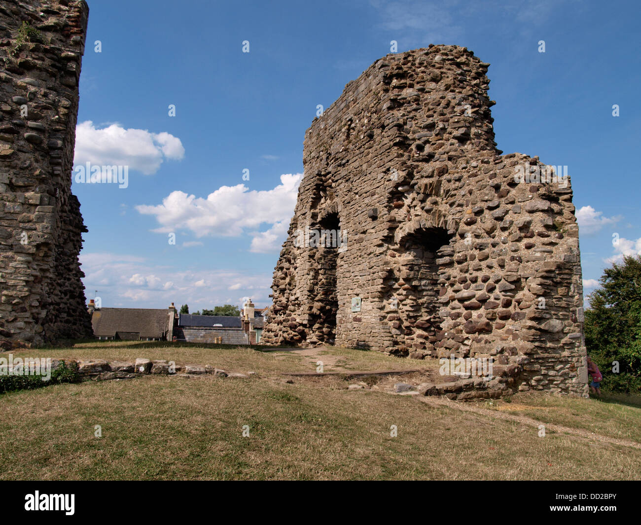 The ruins of the Great Tower, part of a large Norman castle, Christchurch, Dorset, UK 2013 Stock Photo