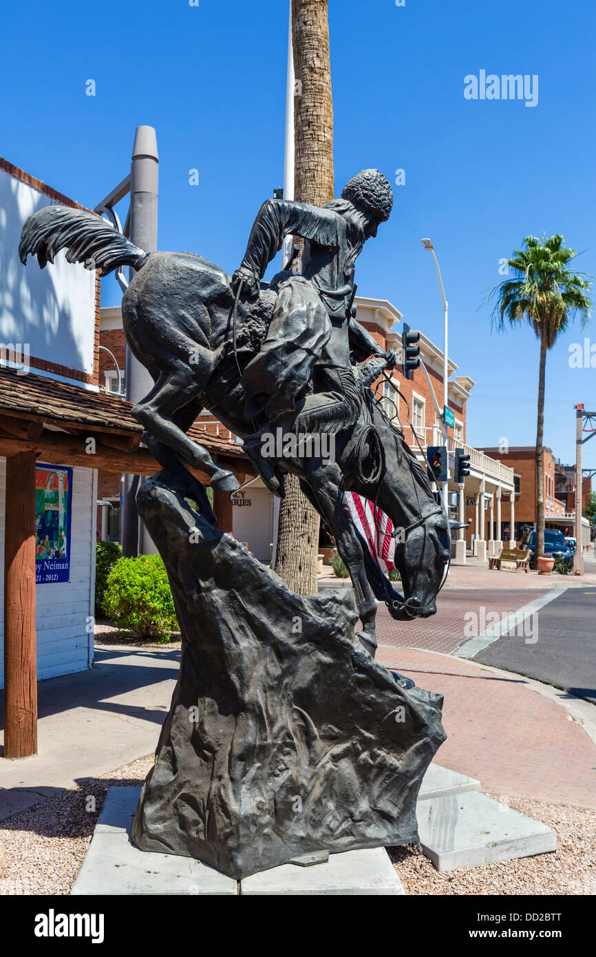Statue on N Scottsdale Rd in Old Town Scottsdale, Arizona, USA Stock Photo