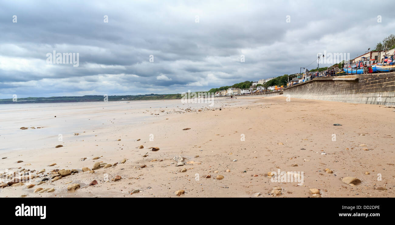 Overcast sky over the beach at Filey Yorkshire England UK Stock Photo