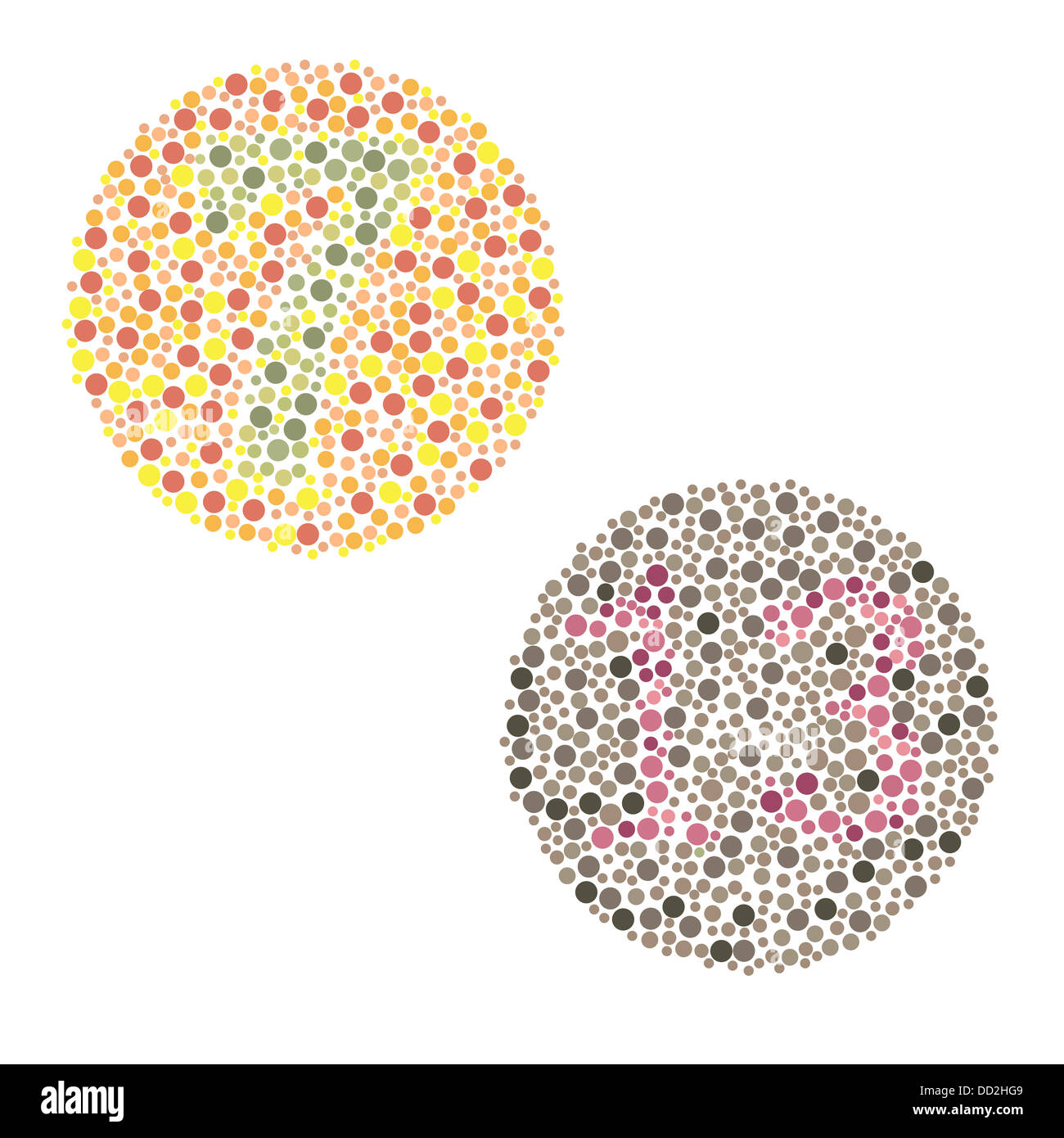 Ishihara Test. daltonism,color blindness disease. perception test Stock Photo