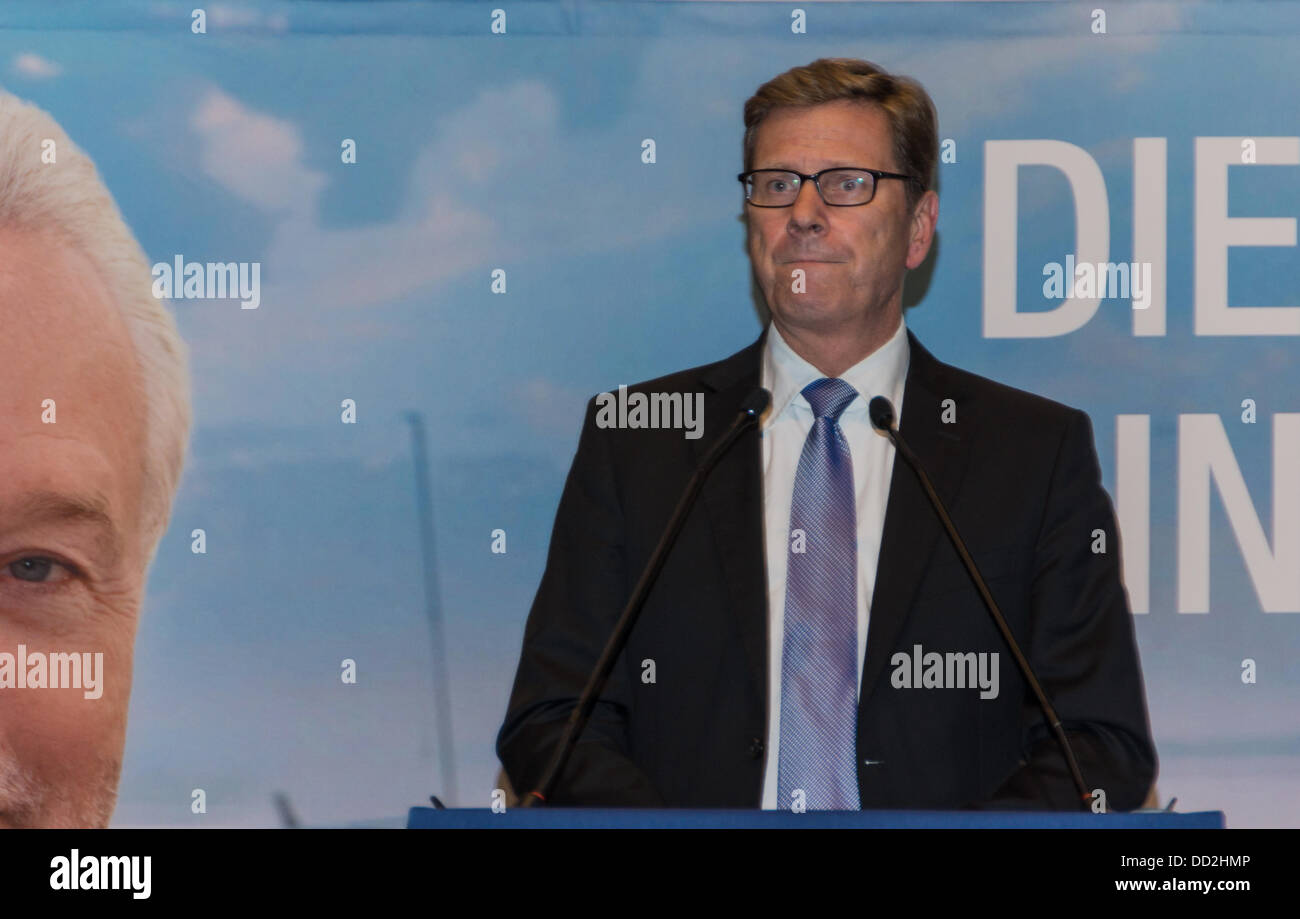 Eckernfoerde, Germany . 23rd Aug, 2013. Federal Foreign Minister Dr. Guido Westerwelle at the summer festival of the FDP Schleswig-Holstein Gut Altenhof nearby Eckernfoerde Credit: Björn Deutschmann/Alamy Live News Stock Photo
