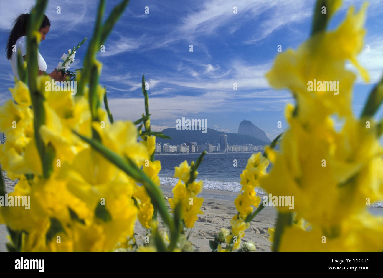 Offerings to Iemanja Queen of the Ocean greeting the New Year and