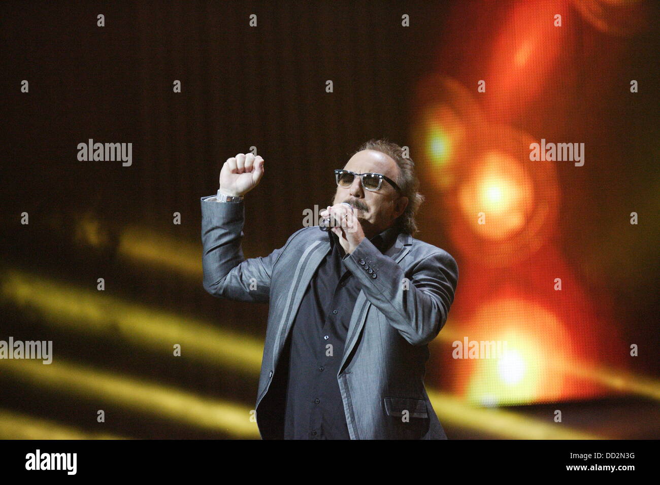 Sopot, Poland 23rd, August Sopot Top of The Top festival in Forest Opera. Pictured:  Herwig Rudisser and the Opus band performs live on the stage Credit:  Michal Fludra/Alamy Live News Stock Photo