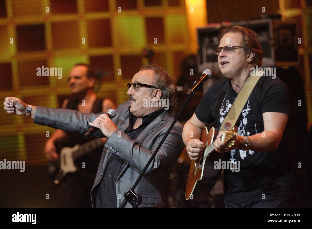 Sopot, Poland 23rd, August Sopot Top of The Top festival in Forest Opera. Pictured:  Herwig Rudisser and the Opus band performs live on the stage Credit:  Michal Fludra/Alamy Live News Stock Photo