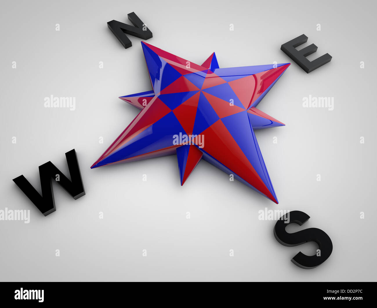 Colorful compass with big black direction letters Stock Photo