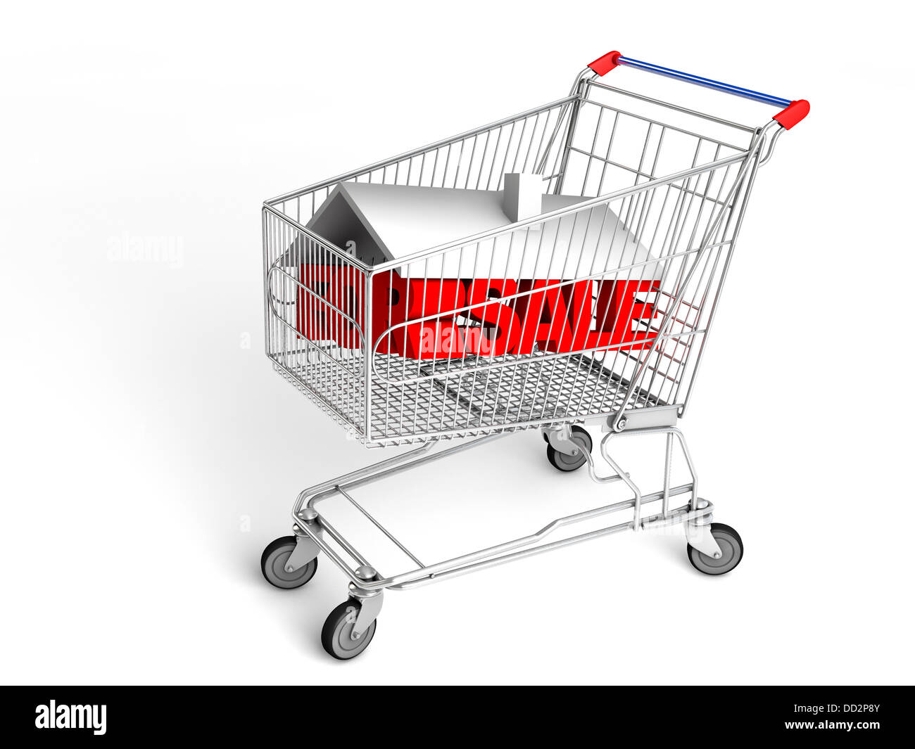 For sale House in shopping cart Stock Photo