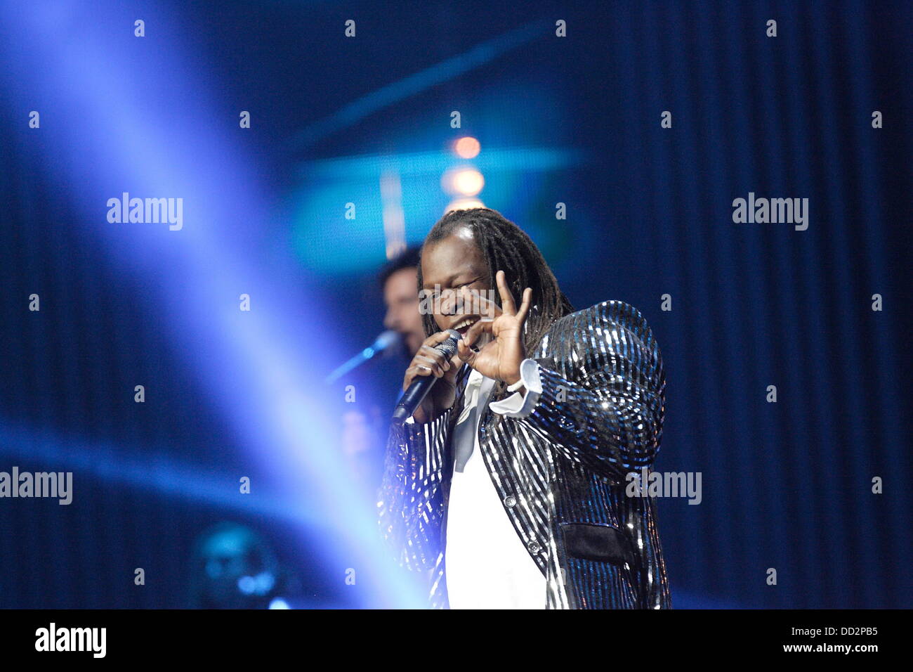 Sopot, Poland 23rd, August Sopot Top of The Top festival in Forest Opera. Pictured: Rui Carlos Ferreira performs live on the stage Credit:  Michal Fludra/Alamy Live News Stock Photo