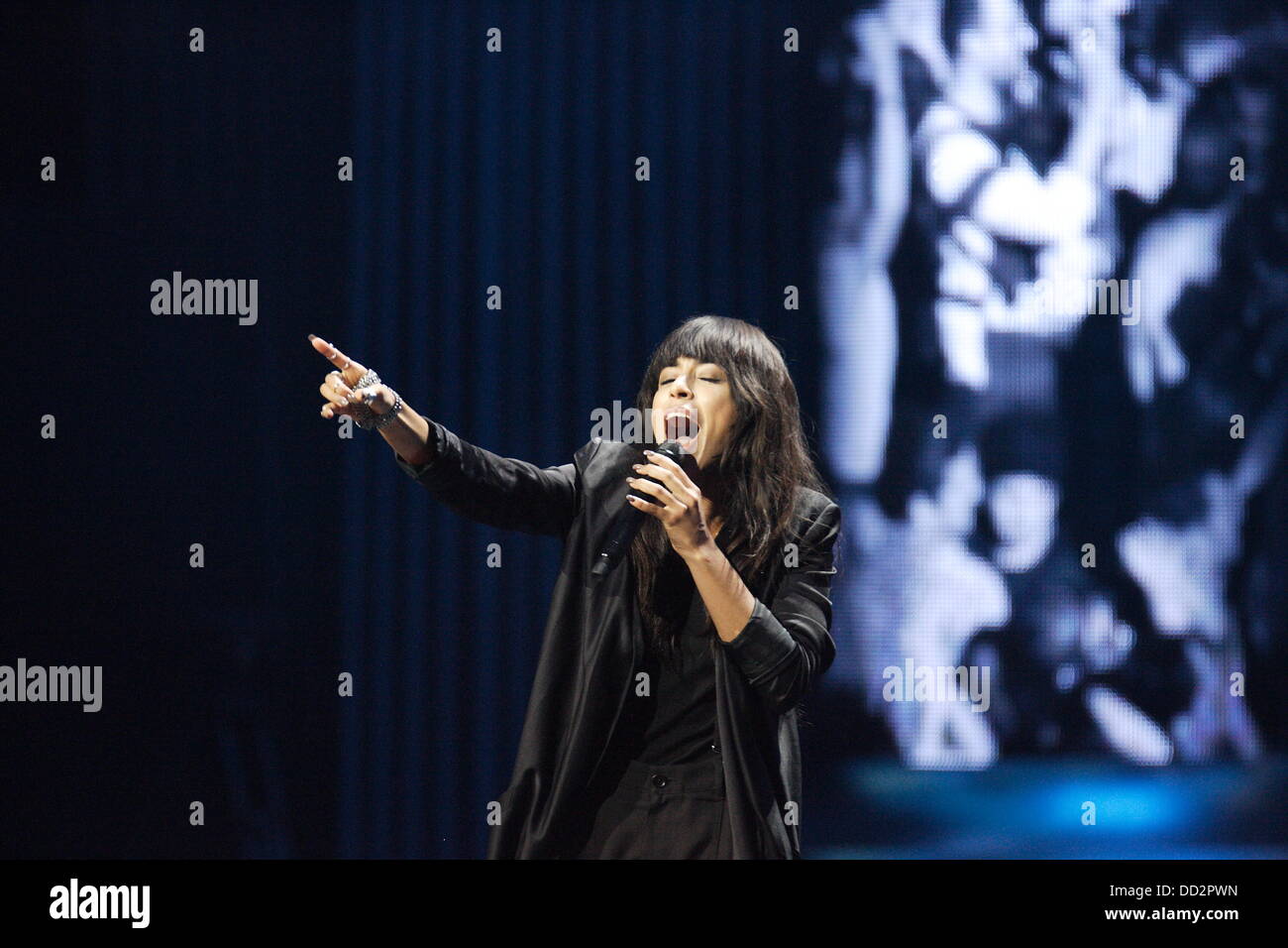 Sopot, Poland 23rd, August Sopot Top of The Top festival in Forest Opera. Pictured:  Swedish singer Loreen performs live on the stage Credit:  Michal Fludra/Alamy Live News Stock Photo