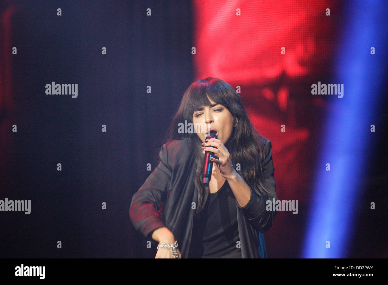 Sopot, Poland 23rd, August Sopot Top of The Top festival in Forest Opera. Pictured:  Swedish singer Loreen performs live on the stage Credit:  Michal Fludra/Alamy Live News Stock Photo