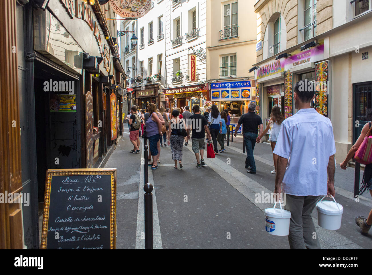 Paris, France, Busy Street Scenes in Latin Quarter, Tourists Crowd