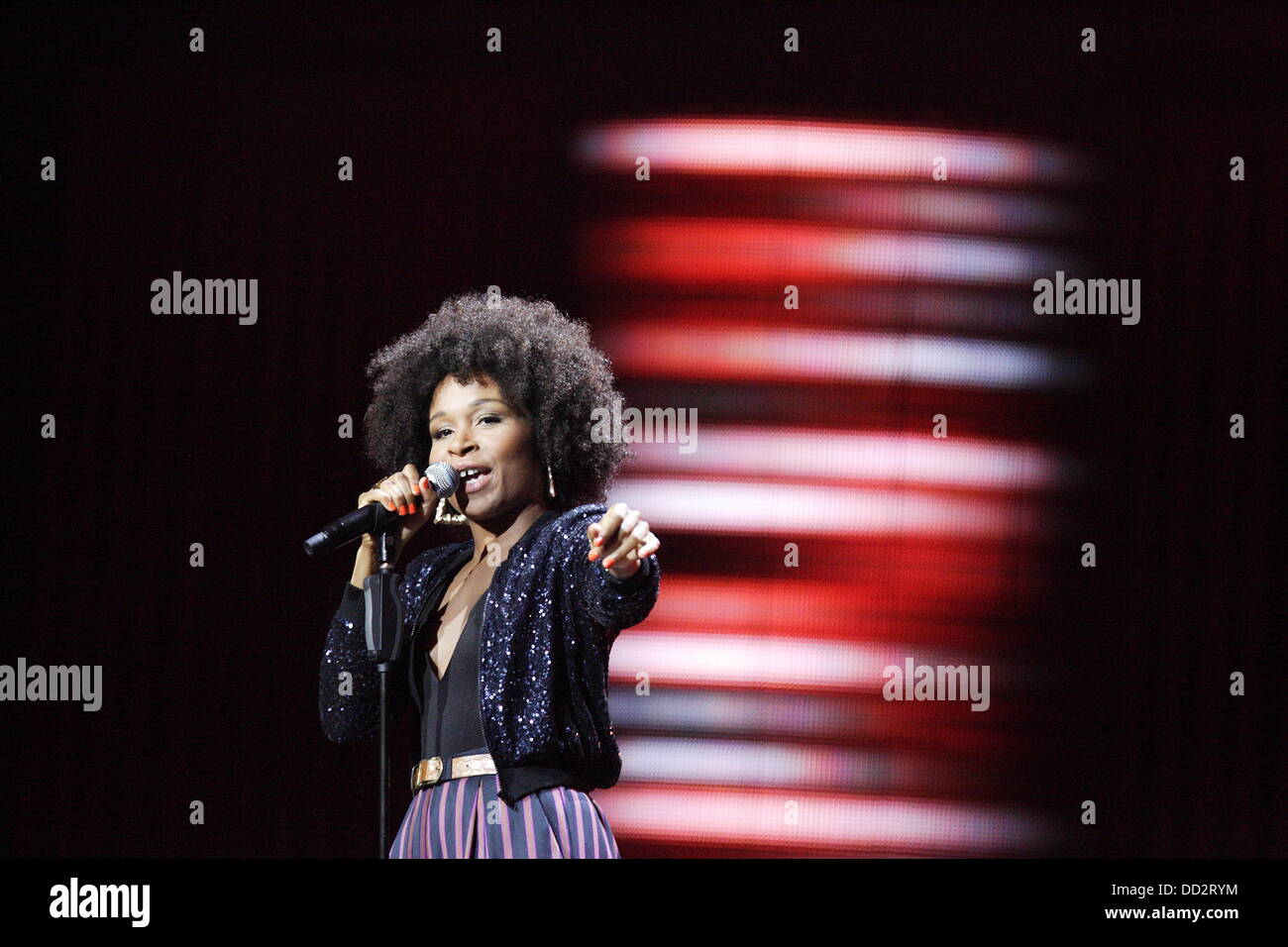 Sopot, Poland 23rd, August Sopot Top of The Top festival in Forest Opera. Pictured:  Danish singer Nabiha performs live on the stage Credit:  Michal Fludra/Alamy Live News Stock Photo