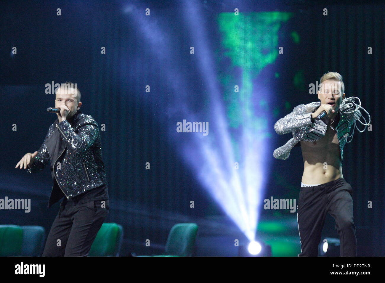 Sopot, Poland 23rd, August Sopot Top of The Top festival in Forest Opera. Pictured:  Latvian band PER performs live on the stage Credit:  Michal Fludra/Alamy Live News Stock Photo