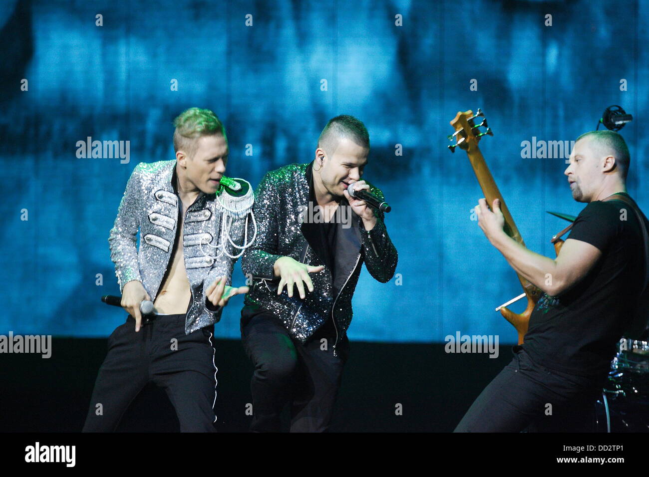 Sopot, Poland 23rd, August Sopot Top of The Top festival in Forest Opera. Pictured:  Latvian band PER performs live on the stage Credit:  Michal Fludra/Alamy Live News Stock Photo