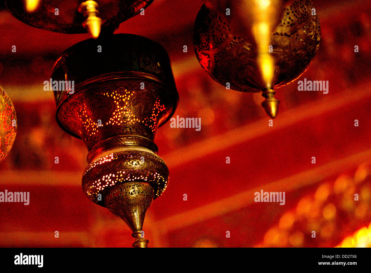 Ornate molding on a Moroccan lamp Stock Photo