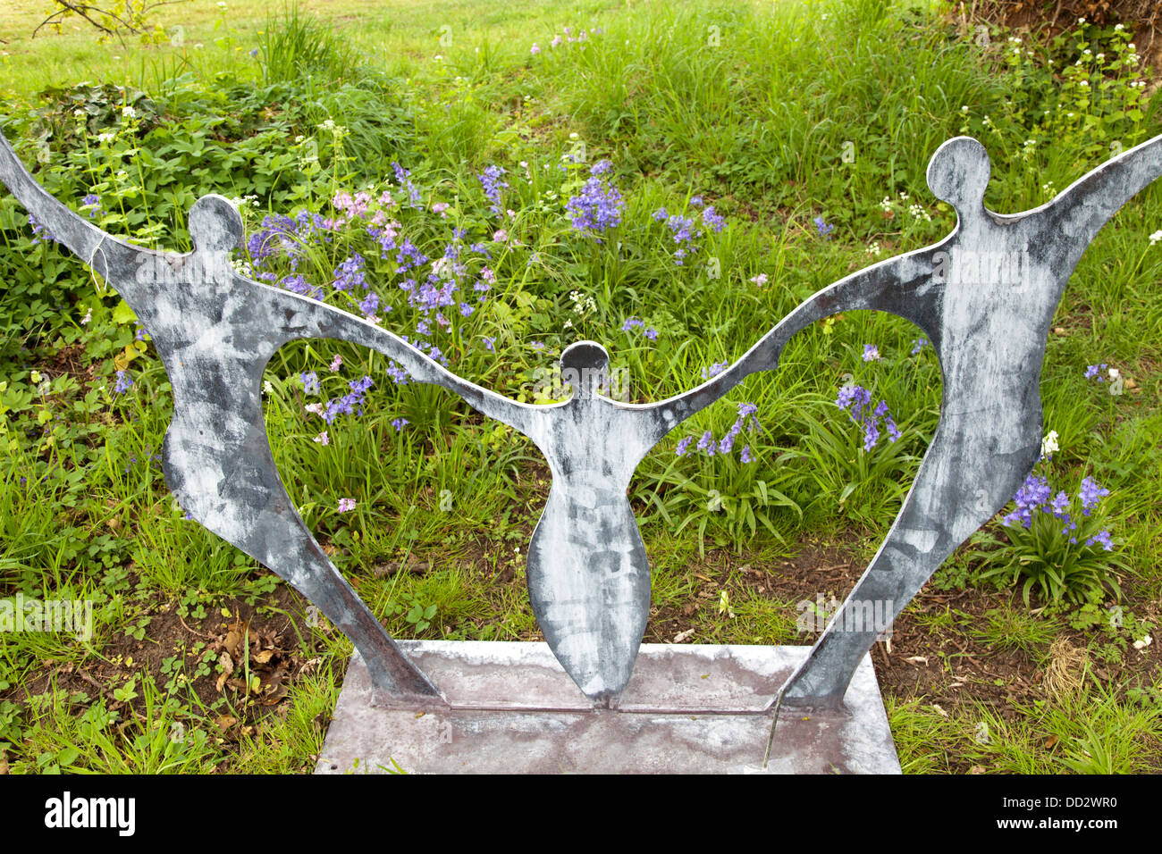 Sculpture display at Bothy Vineyard Oxfordshire in May 2013 Unity by